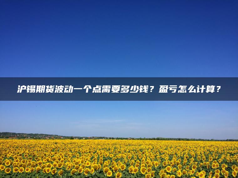 沪锡期货波动一个点需要多少钱?盈亏怎么计算? 沪锡期货波动一个点需要多少钱?盈亏怎么计算?