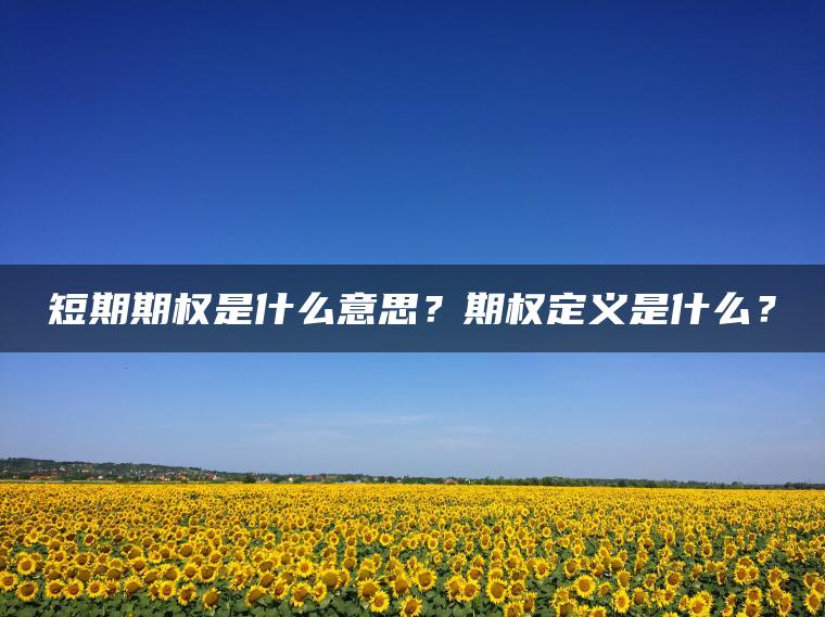 短期期权是什么意思?期权定义是什么? 短期期权是什么意思?期权定义是什么?