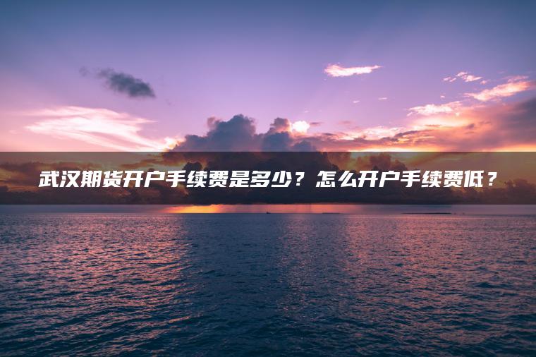 武汉期货开户手续费是多少?怎么开户手续费低? 武汉期货开户手续费是多少?怎么开户手续费低?