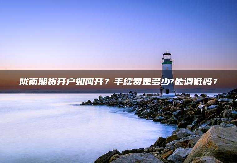 陇南期货开户如何开?手续费是多少?能调低吗? 陇南期货开户如何开?手续费是多少?能调低吗?