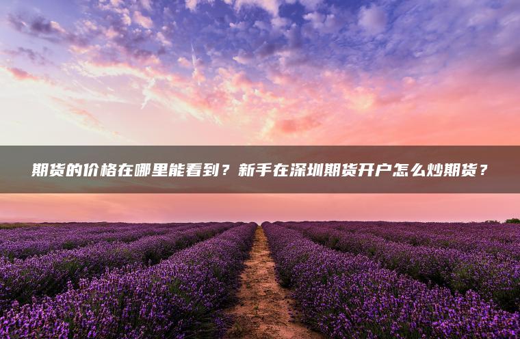 期货的价格在哪里能看到？新手在深圳期货开户怎么炒期货？