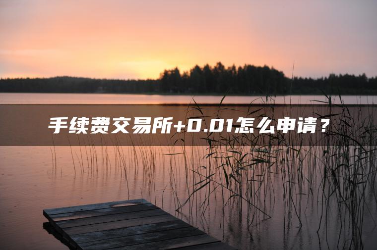 手续费交易所+0.01怎么申请? 手续费交易所+0.01怎么申请?