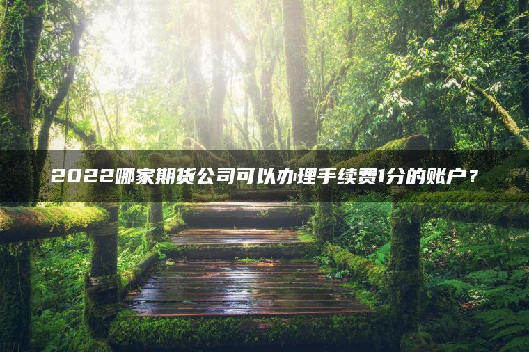 2022哪家期货公司可以办理手续费1分的账户? 2022哪家期货公司可以办理手续费1分的账户?