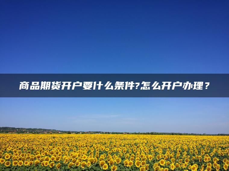 商品期货开户要什么条件?怎么开户办理？