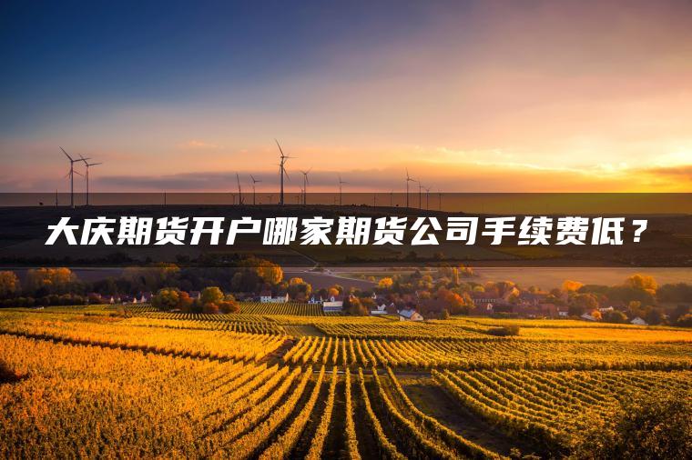 大庆期货开户哪家期货公司手续费低？