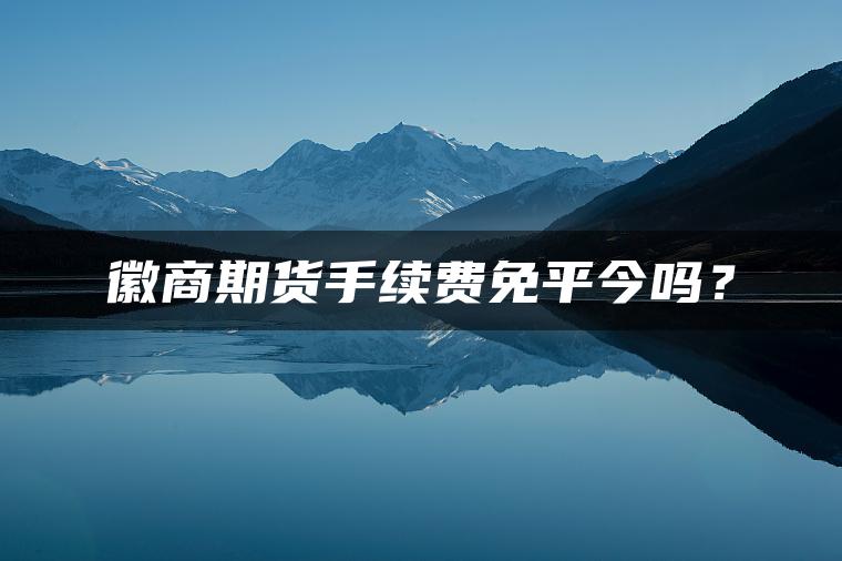 徽商期货手续费免平今吗？