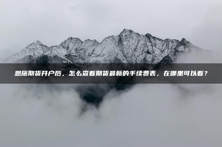 恩施期货开户后,怎么查看期货最新的手续费表,在哪里可以看? 恩施期货开户后,怎么查看期货最新的手续费表,在哪里可以看?