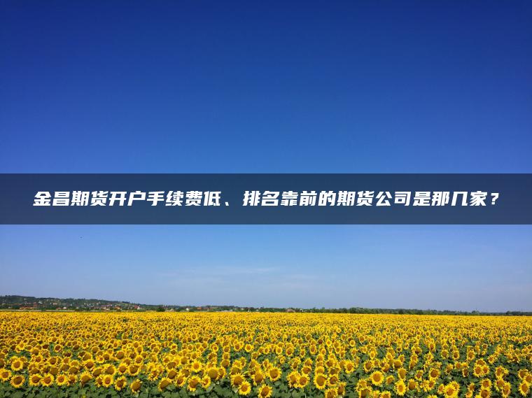 金昌期货开户手续费低、排名靠前的期货公司是那几家? 金昌期货开户手续费低、排名靠前的期货公司是那几家?