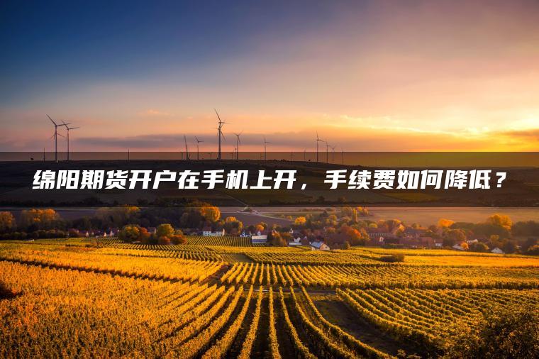 绵阳期货开户在手机上开，手续费如何降低？