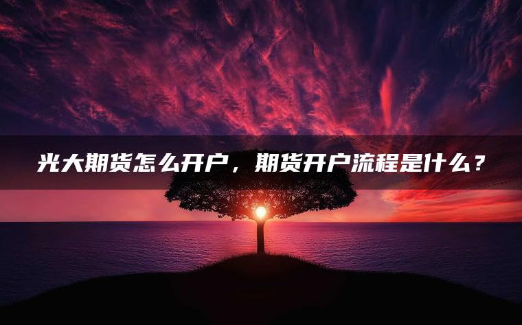 光大期货怎么开户,期货开户流程是什么? 光大期货怎么开户,期货开户流程是什么?