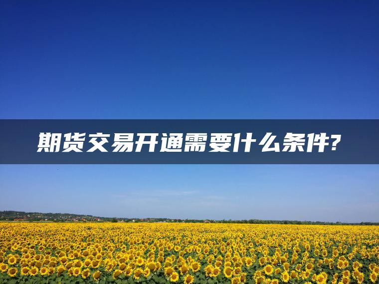 期货交易开通需要什么条件?