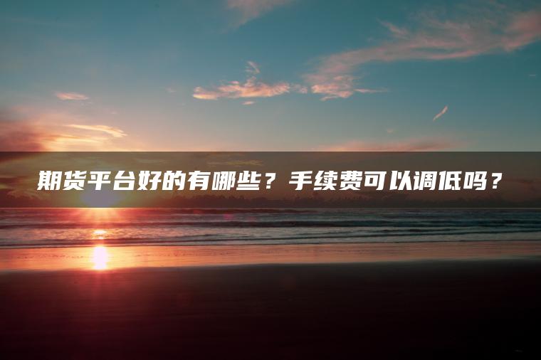 期货平台好的有哪些?手续费可以调低吗? 期货平台好的有哪些?手续费可以调低吗?
