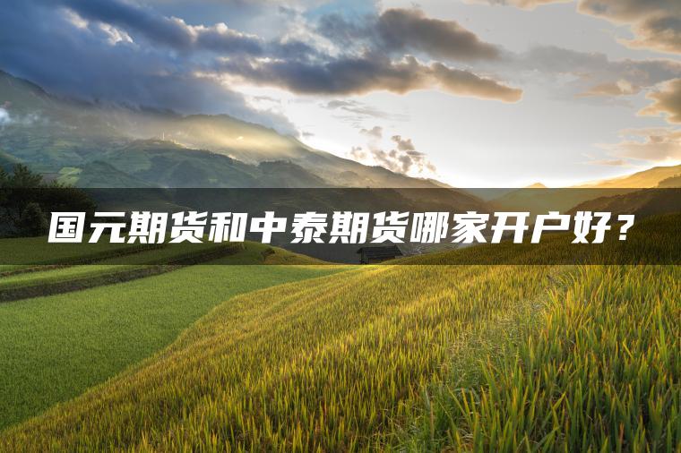 国元期货和中泰期货哪家开户好? 国元期货和中泰期货哪家开户好?
