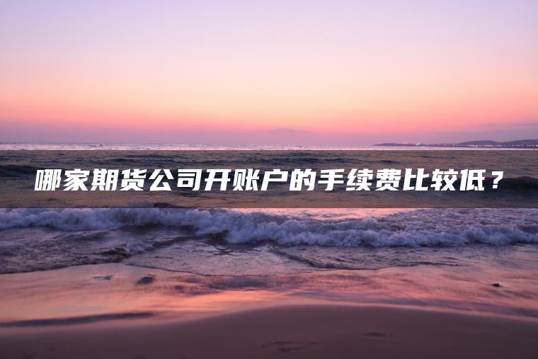 哪家期货公司开账户的手续费比较低？