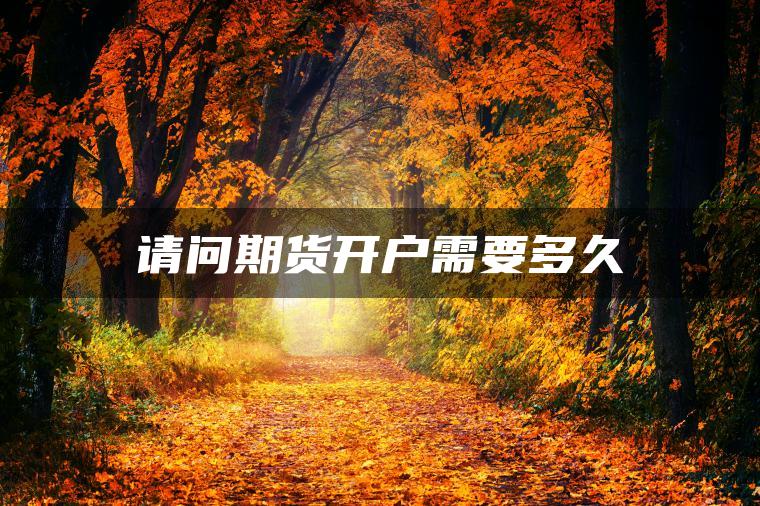 请问期货开户需要多久