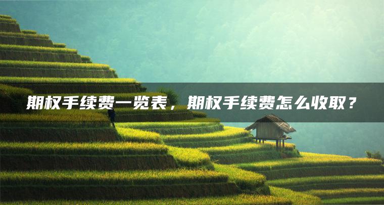 期权手续费一览表，期权手续费怎么收取？
