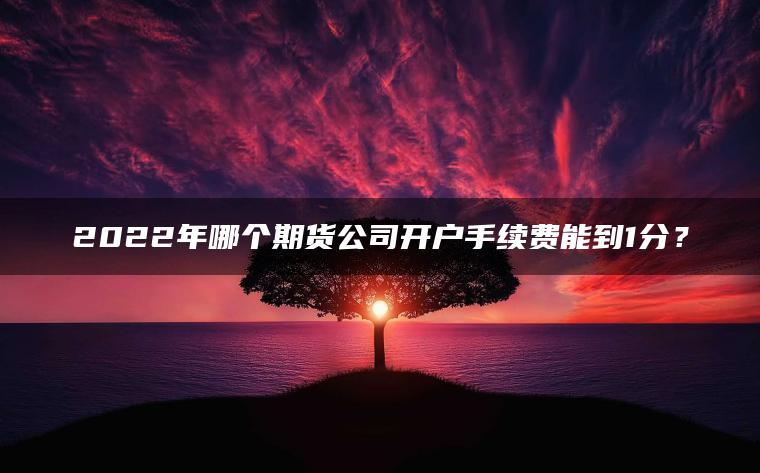 2022年哪个期货公司开户手续费能到1分？