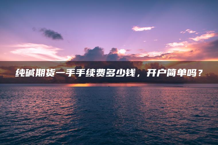 纯碱期货一手手续费多少钱，开户简单吗？