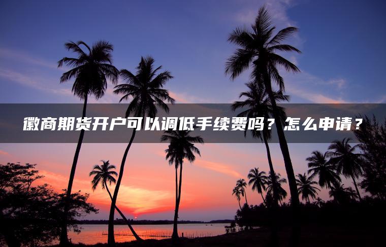 徽商期货开户可以调低手续费吗?怎么申请? 徽商期货开户可以调低手续费吗?怎么申请?