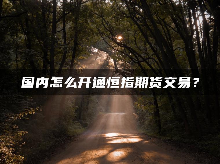国内怎么开通恒指期货交易？