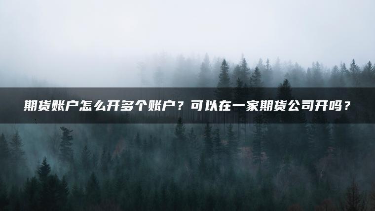 期货账户怎么开多个账户？可以在一家期货公司开吗？