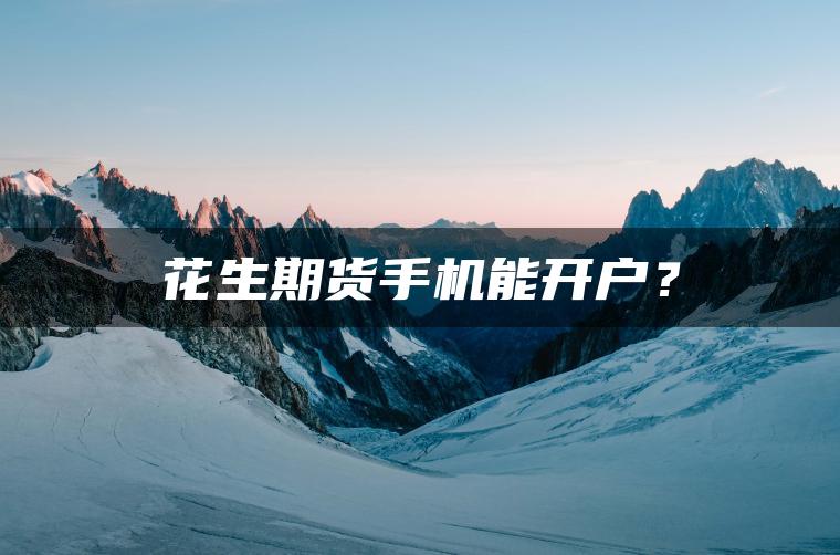 花生期货手机能开户？