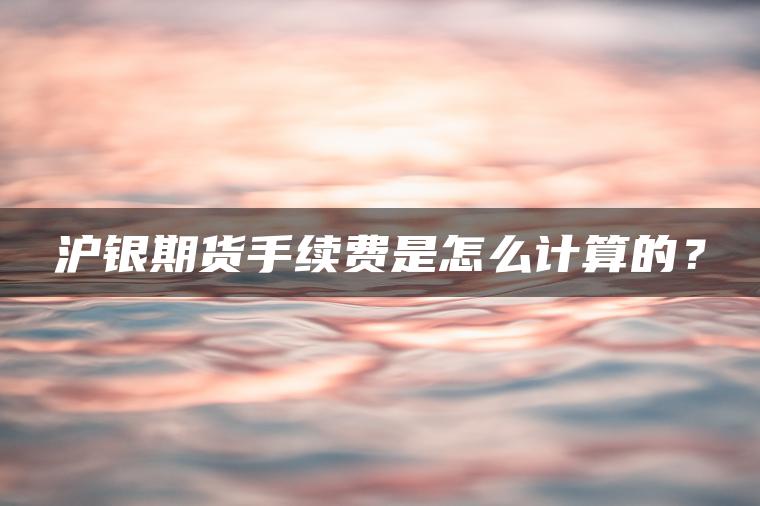 沪银期货手续费是怎么计算的? 沪银期货手续费是怎么计算的?