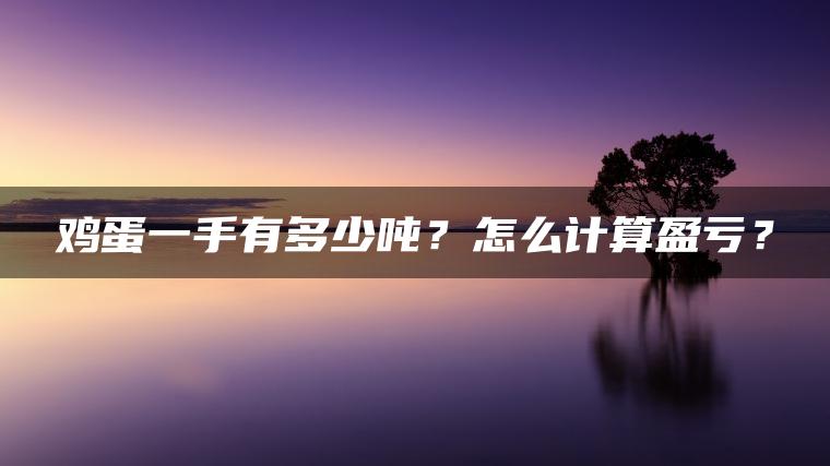 鸡蛋一手有多少吨？怎么计算盈亏？