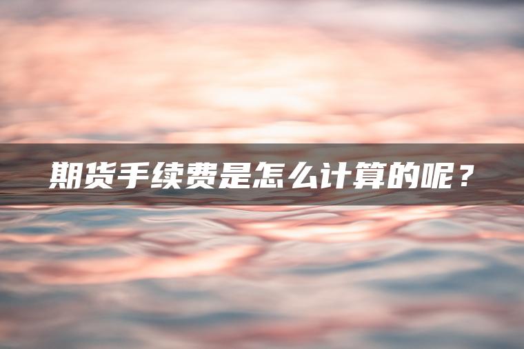 期货手续费是怎么计算的呢？