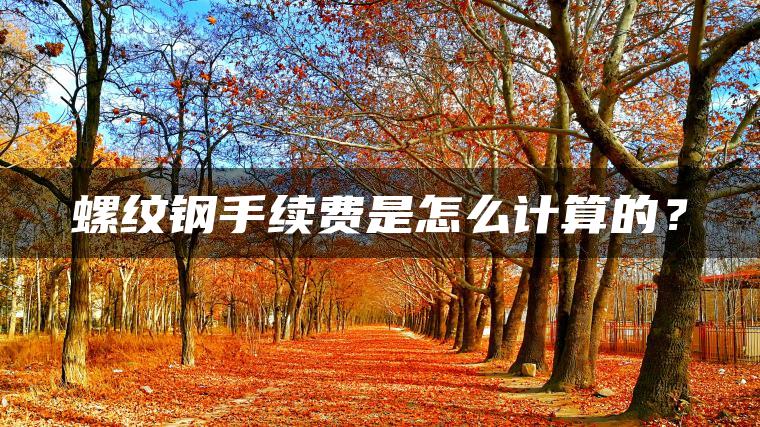 螺纹钢手续费是怎么计算的？