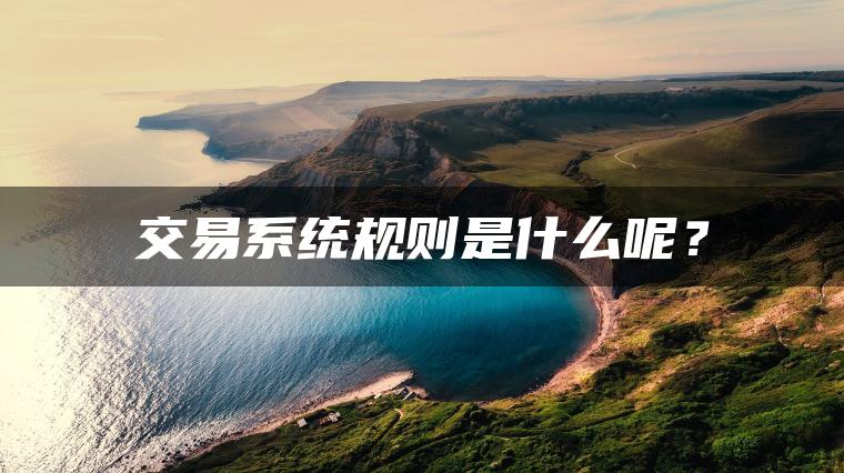 交易系统规则是什么呢？