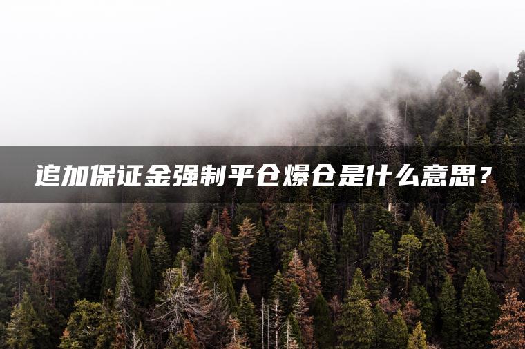 追加保证金强制平仓爆仓是什么意思？