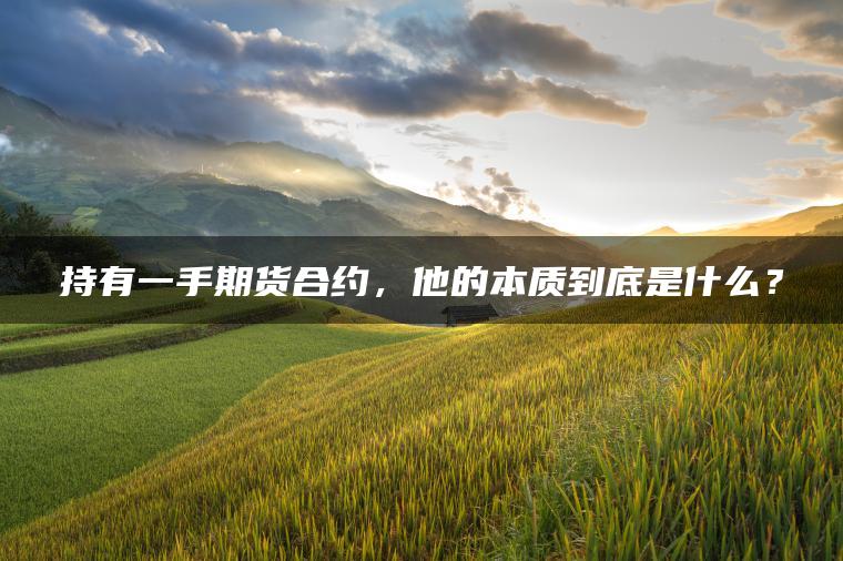 持有一手期货合约，他的本质到底是什么？
