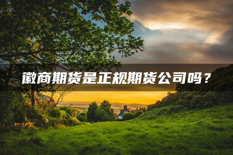 徽商期货是正规期货公司吗？