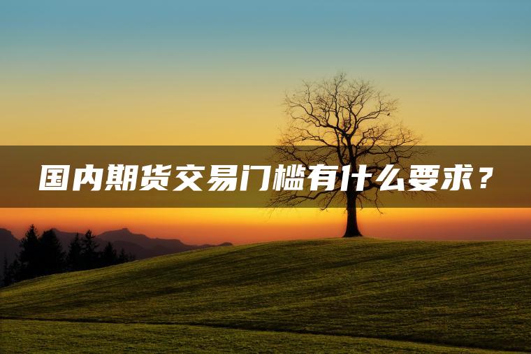 国内期货交易门槛有什么要求？