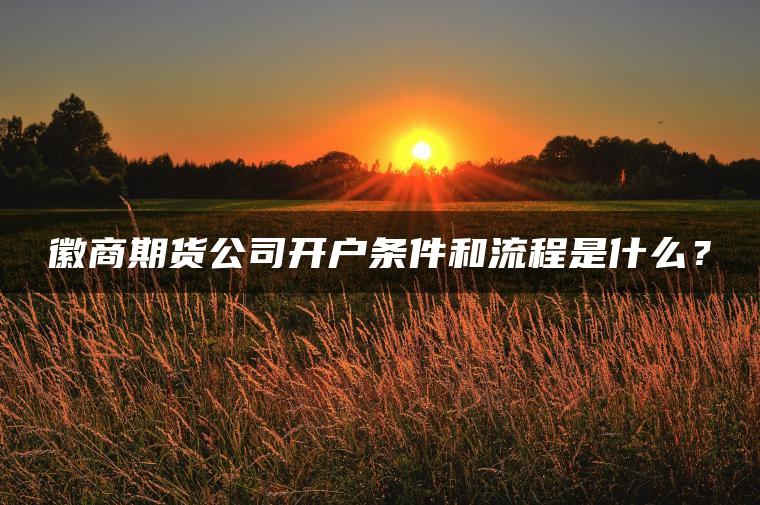 徽商期货公司开户条件和流程是什么？