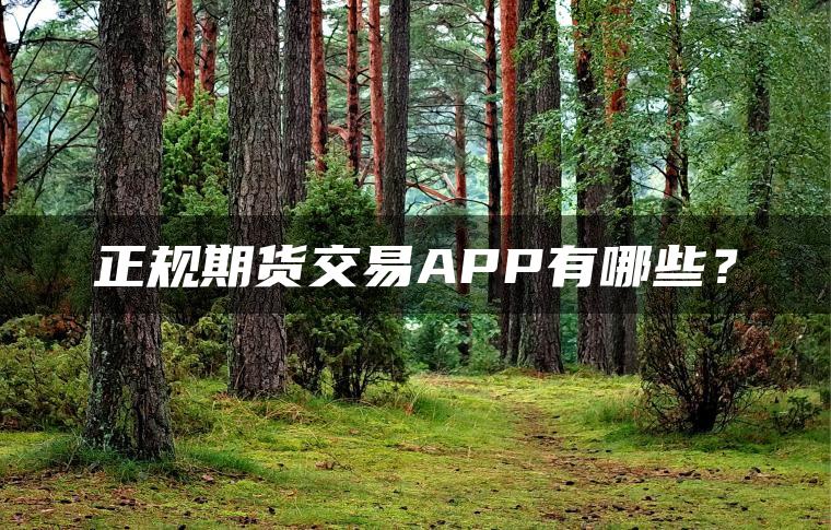 正规期货交易APP有哪些？