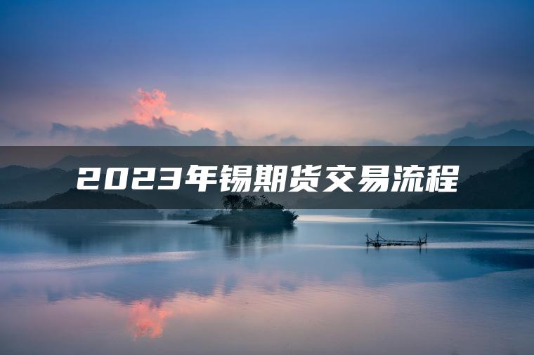 2023年锡期货交易流程