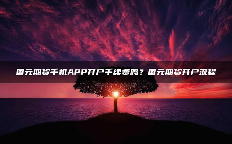 国元期货手机APP开户手续费吗?国元期货开户流程 国元期货手机APP开户手续费吗?国元期货开户流程
