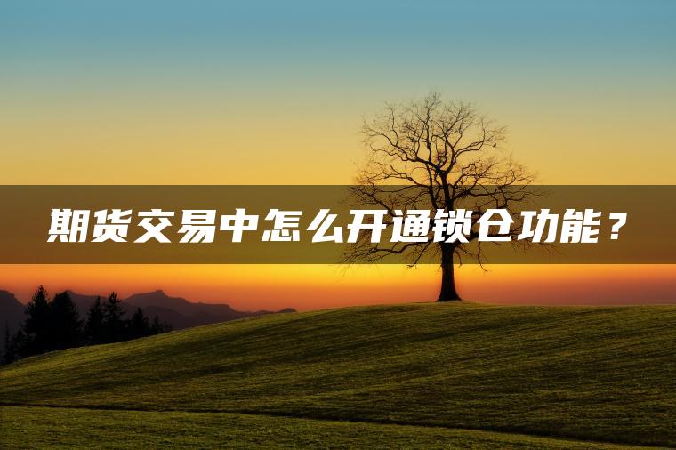 期货交易中怎么开通锁仓功能？
