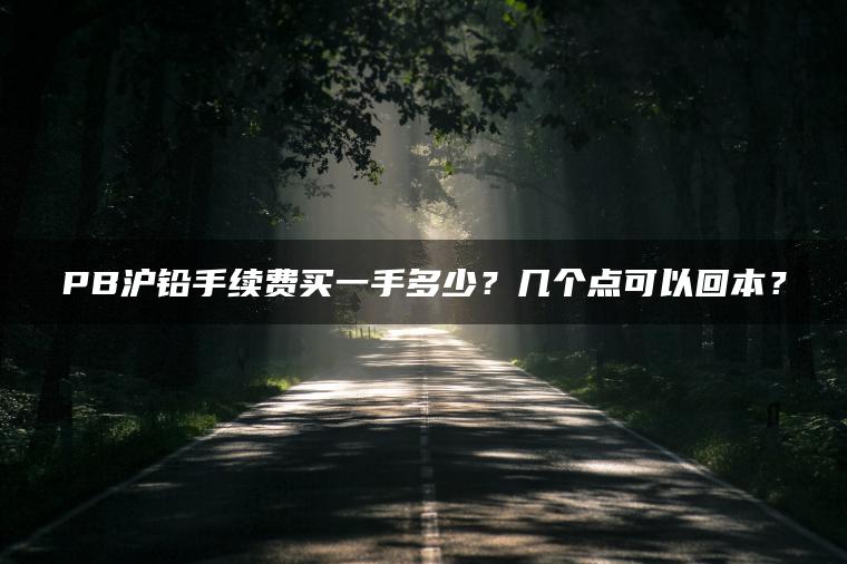 PB沪铅手续费买一手多少？几个点可以回本？