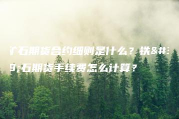 铁矿石期货合约细则是什么？铁矿石期货手续费怎么计算？