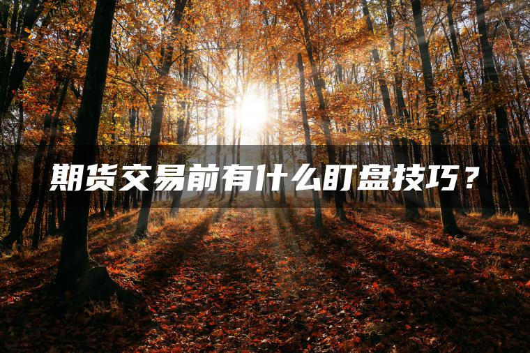 期货交易前有什么盯盘技巧？