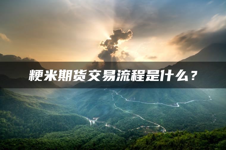 粳米期货交易流程是什么? 粳米期货交易流程是什么?