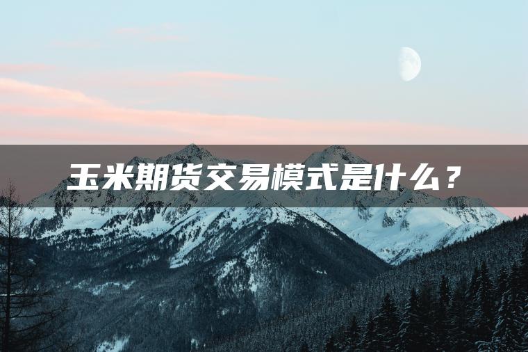 玉米期货交易模式是什么？