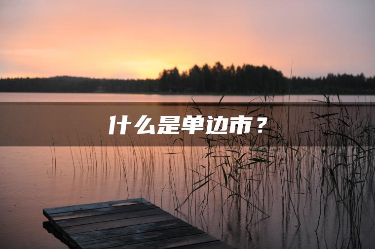 什么是单边市？