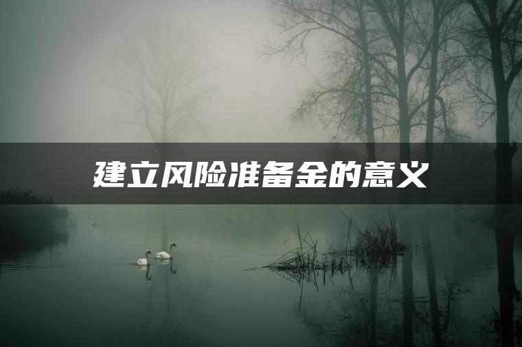 建立风险准备金的意义 建立风险准备金的意义