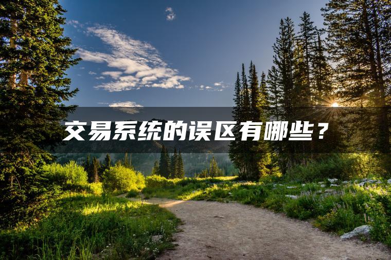 交易系统的误区有哪些？