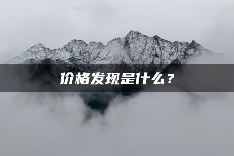 价格发现是什么? 价格发现是什么?