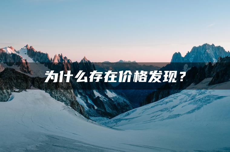 为什么存在价格发现？